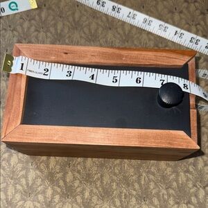 Solid Wooden Box with Black Lid and Knob